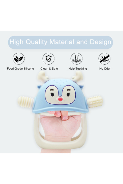 Smily Mia Reindeer Silicone Baby Teether & Teething Mitt – 3M+