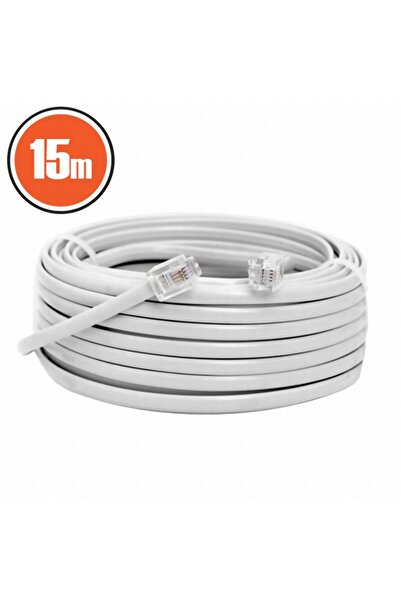 Alista Home Telephone cable 15m white, 6P4C to 6P4C, fixed telephone cable, l...