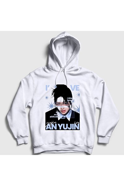 Presmono سويت شيرت بقلنسوة باللون الأبيض للجنسين من An Yujin Rebel K-Pop IVE ...