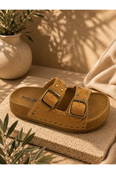 Dadak's Double Buckle Staple-Detail Soft Orthopedic Daily Slippers