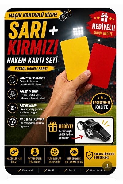 Goalkeeperstore Futbol hakem kartı sarı ve kırmızı referee cards