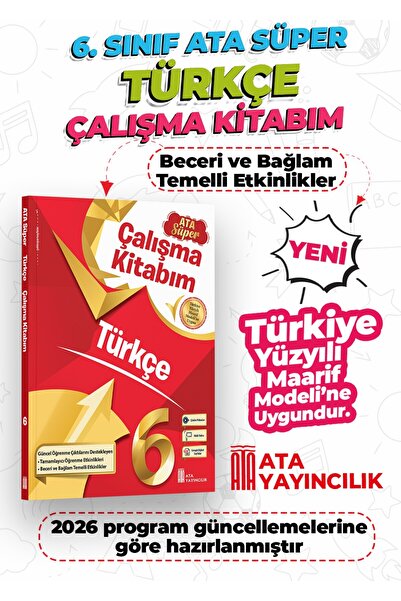 Ata Yayıncılık 6. Sınıf Türkçe Ata Süper Çalışma Kitabım Yeni