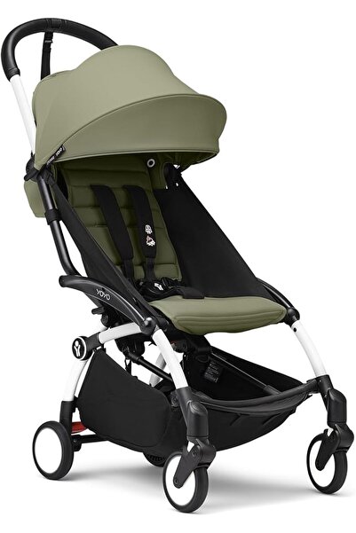 Stokke عربة أطفال YOYO3 من 6 أشهر فصاعداً - تتضمن هيكل أسود/وسادة مقعد حجرية ...