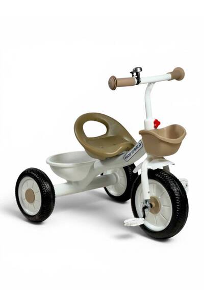 ALBADER Kids Tricycle with Music & Lights, EVA Wheels, Front Basket & Rear St...