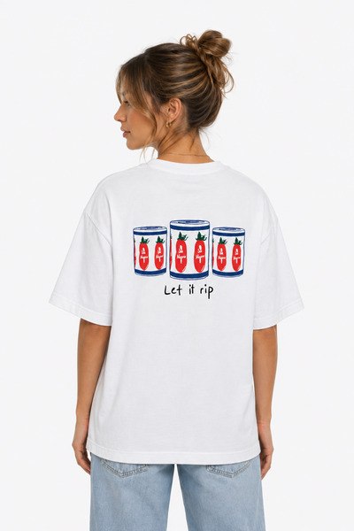 Generic Brand Unisex Women's Men's Yes Chef Front and Back Printed Design Printed Oversize Thick Fabric Relaxed Fit T-Shirt