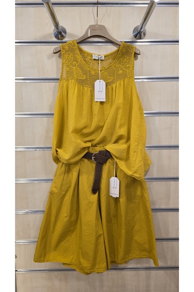 Park Moda 2-Piece Blouse Shorts Italian Set 100% Cotton
