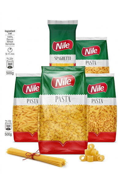 NiLE Nile Pasta Set - 5 Different Types Made from 100% Durum Wheat Semolina (...