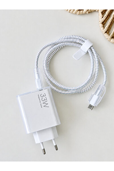 Go Aksesuar Redmi 33w Uyumlu Şarj Başlığı Adaptörü Koruma Redmi Kablo Koruyuc...
