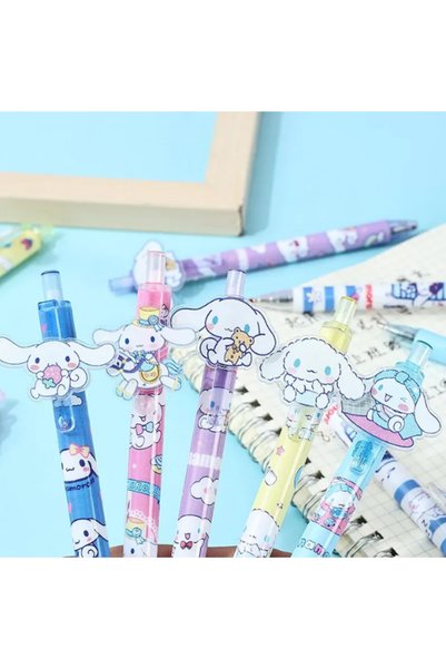 Kawaii Cartoon Gel Pen 0.5mm Black Ink – Retractable Cute Writing Pen, 1 Piece Random Design for Kids & Students