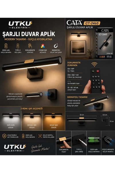 Cata APLİK CT 2465 SARJLI APLİK