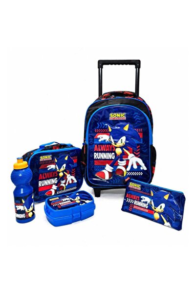 SONIC THE HEDGEHOG Sonic Wheeled Bag for Kids 5-in-1 (16-inch Trolley Bag wit...