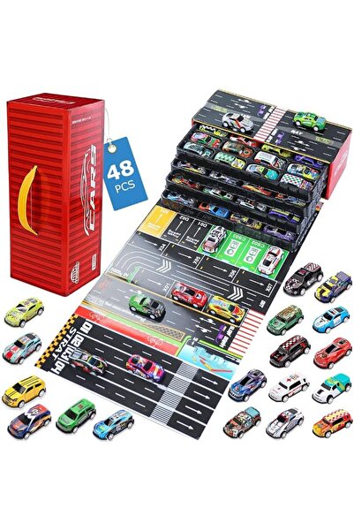 supecaty 30 Pcs Pull Back Toy Cars & Planes Set with Storage Box, Mixed Vehic...