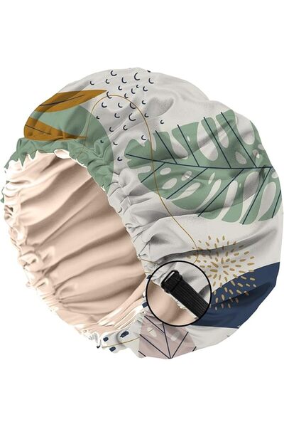 GENERAL Silk Satin Bonnet for Sleeping, Double Layer Elastic Adjustable Reusa...