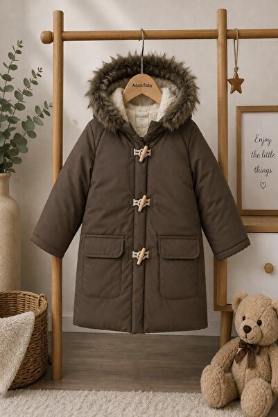 DeKuBaby New Foiled Plush Furry Zippered Quilted Hooded Snow Puffer Winter Ba...