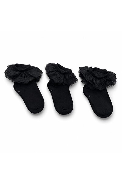 YAADE 3 Pairs of Soft Lace Seamless Girls' Socks