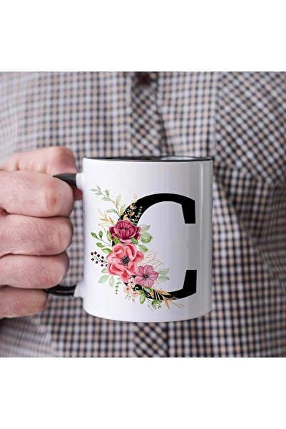 Generic Personalized Initial Mug Letter,Coffee Mugs with Flowers Alphabet,Mug...