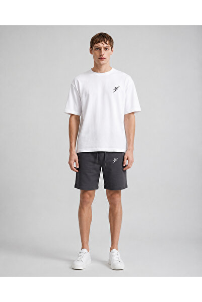 BACKLAİN Mod Style Logo Men's Oversize 2-Piece Set Shorts 100% Cotton Comfort...