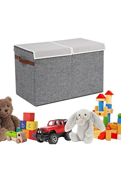 DURKU Large Toy Storage Box with Lid, Sturdy Toys Storage Chest Bin Organizer...