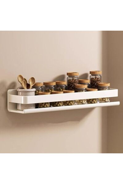 Aissiora Adhesive Wall-Mounted Seasoning Rack No Punching Required Stainless ...
