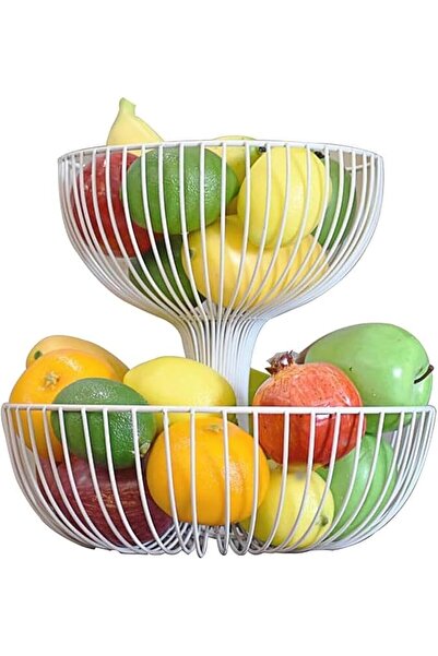 Generic Stainless Steel 2 Tier Fruit Basket Stand for Kitchen Countertop Gold...
