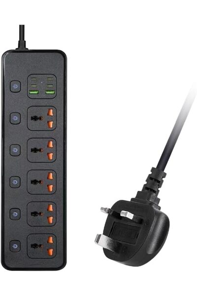Generic Power Extension Cord, 2 metres overall, Multi-Port Extension Cord, In...