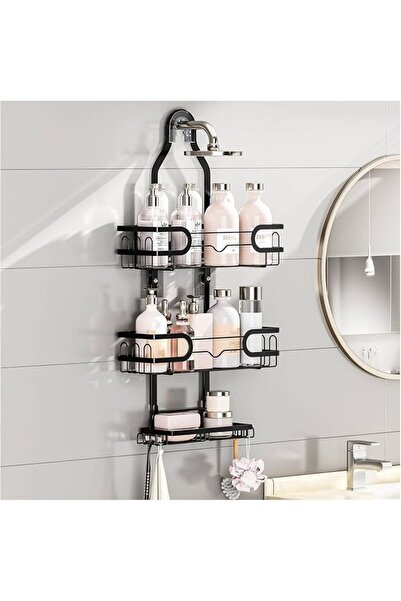 GENERAL Shower Caddy Hanging, Over Head Shower Caddy Shower Storage Rack Bask...