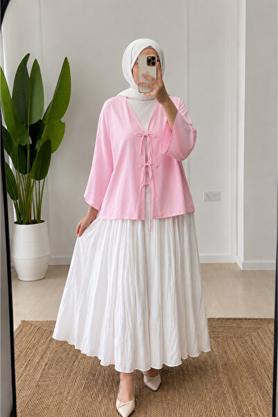 Luressa Bağlama Detaylı Oversize Tesettür Kimono
