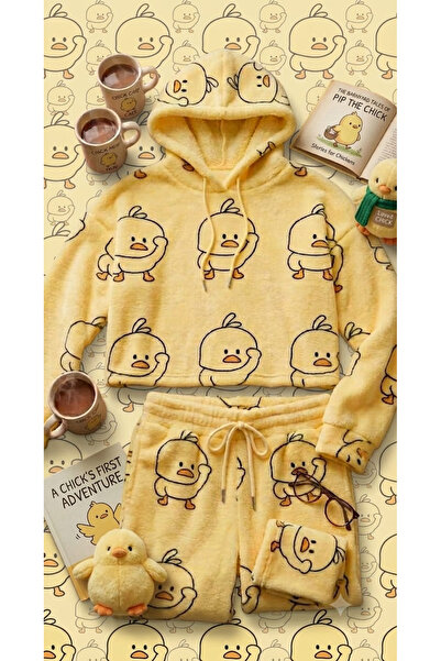 PEMBİŞ HOMEWEAR Supersoft Hooded Fleece Pajama Set