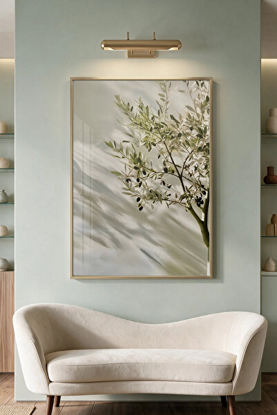 KOLAJTASARIM 1 Piece Gold Metal Framed Premium Glass Printed Abstract Paintin...