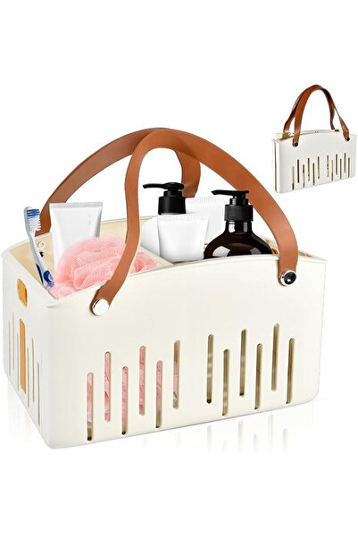 NALACAL Collapsible Shower Caddy Basket with Handle, Foldable Plastic Basket ...