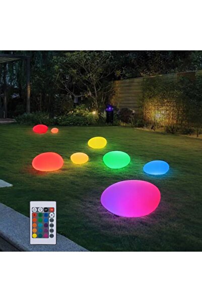 OEM Lampa Solara Model Piatra cu LED Multicolor & Telecomanda Ø18cm