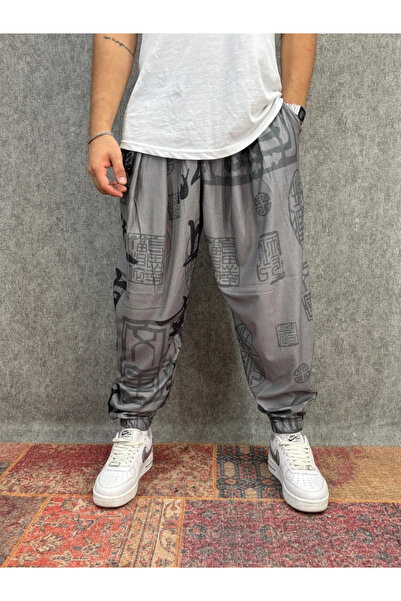 FıttingRoom Elastic Waist Pleated Patterned Half-Shalwar