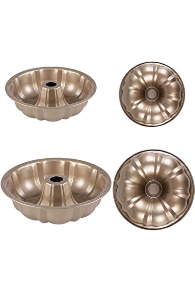 Generic 2pcs Fluted Non Stick Cake Pan Round Mold Leakproof Bakeware Oven (Go...