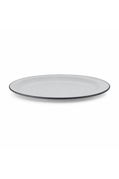 genric Black and Gunmetal Oval Melamine Platter 34 cm