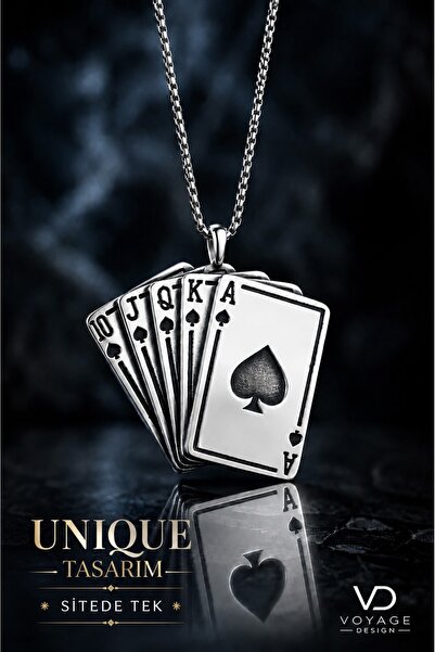 voyageaccessory Stainless Steel Spades Royal Flush Playing Card Spades Poker ...