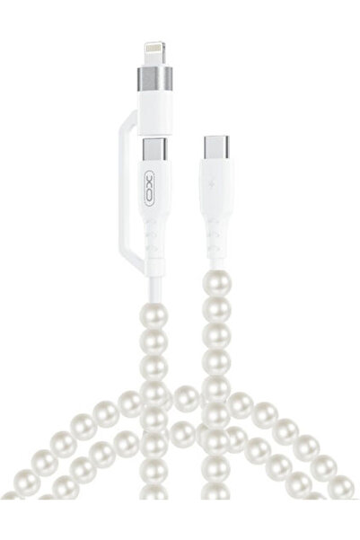 Xo Καλώδιο USB σε Type-C / Lightning 3A Λευκό 1μ 16.005.0417
