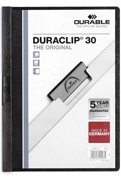 Durable Duraclip 30 Ντοσιέ & Θήκες Φακέλων A4 Διαφανές Εξώφυλλο 1 Τεμάχιο Μαύρο