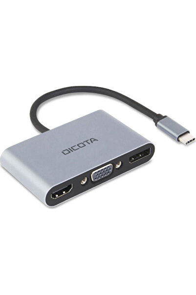 Dicota Σταθμός σύνδεσης USB-C με HDMI/DisplayPort 4K PD Ασημί (D32064)