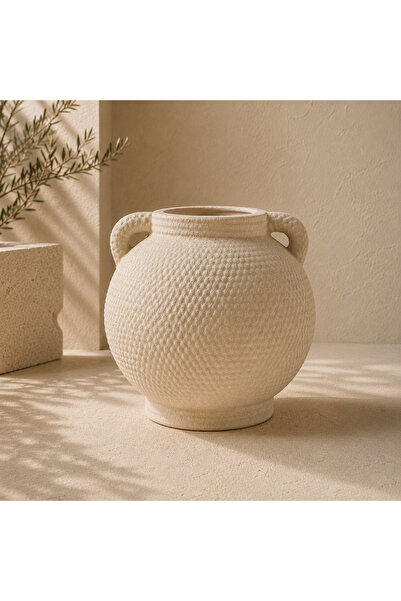 Luthien Elora Textured Decorative Vase with Handle