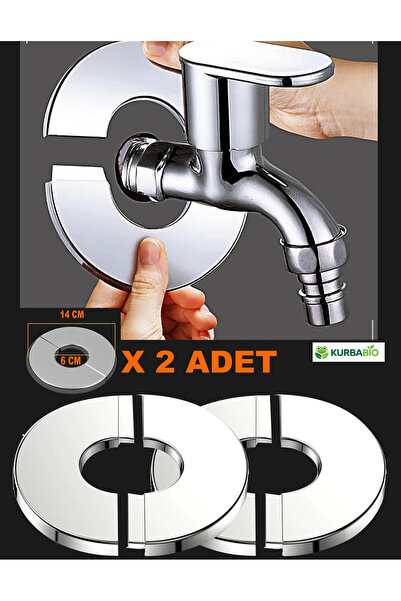 Kurbabio 14x6 CM Paslanmaz Çelik x2 Adet Kendinden Yapışkanlı, Musluk Aynası ...