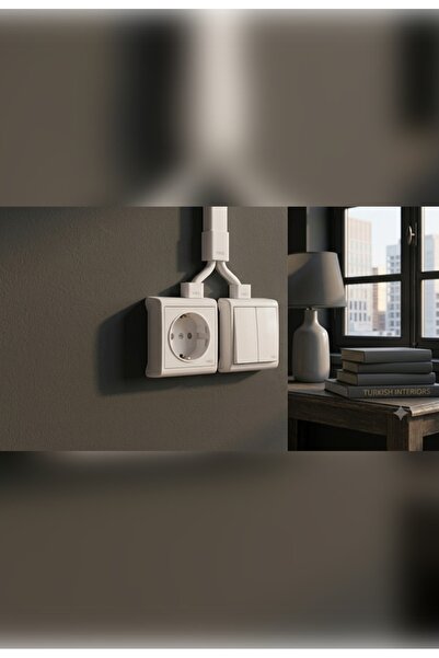 VİKO Vera Sıva Üstü Beyaz Set - Topraklı Priz + İkili Komütatör Anahtar (2'li...