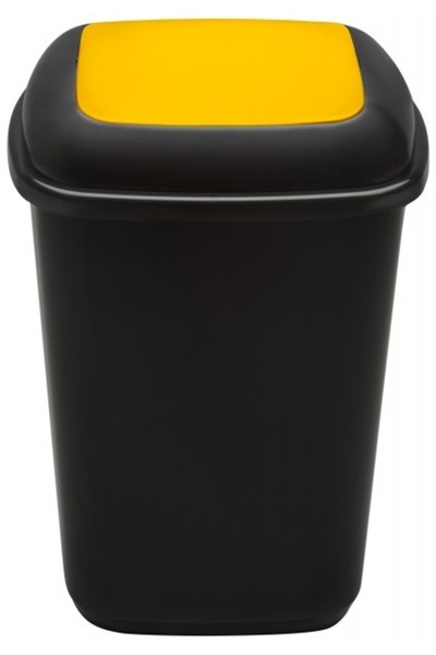 PLAFOR Cos Plastic Reciclare Selectiva, Capacitate 90L, Quatro - Negru Cu Cap...