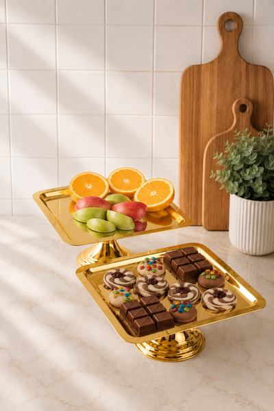 KaiHome Luxury 2-Piece Square Sweet Treat, Treats, and Dowry Presentation Ser...