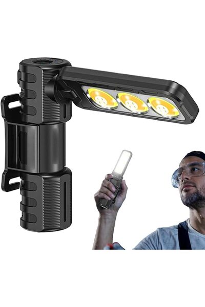 TERRIFI Gym Lamp for Posing, Magnetic Folding LED Flashlight, 180° Adjustable...