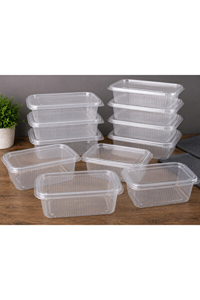 OEM Set 10 Bucăți Caserole Plastic Transparente 1000 g, pentru Alimente, Cate...
