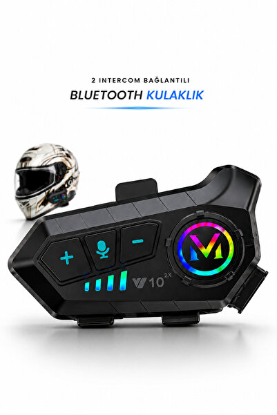 RAYLAX Bluetooth 5.3 Motosiklet Interkom 2 Kişi Bağlantılı 300 Metre Menzilli 2000 mAh Suya Dayanıklı Kask Kulaklığı