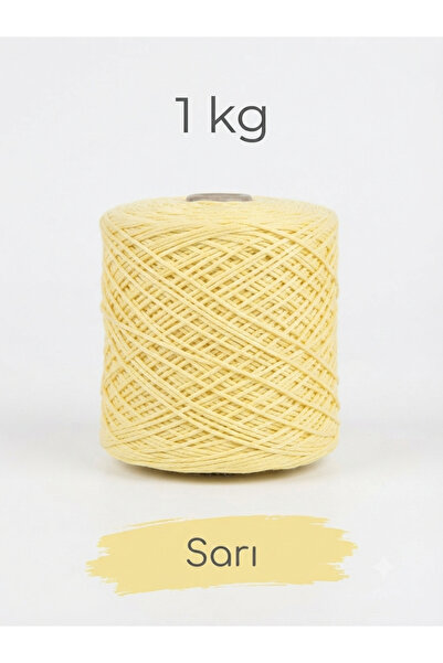 Bevella Macrame Cord 1 kg 2 mm Premium Fine Chain Cotton, Macrame Cord Yellow...