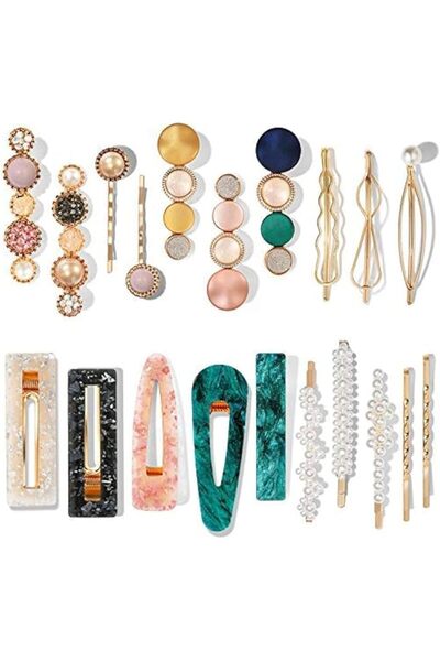 X SPRING Hair Clips Set, 20 PCS Pearl Acrylic Resin Fashion Hair Clips, Cute ...