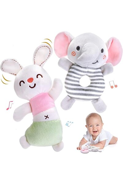 KASTWAVE Plush Baby Soft Rattle Toys, Hand Grab Sensory Shaker, Cute Plush St...