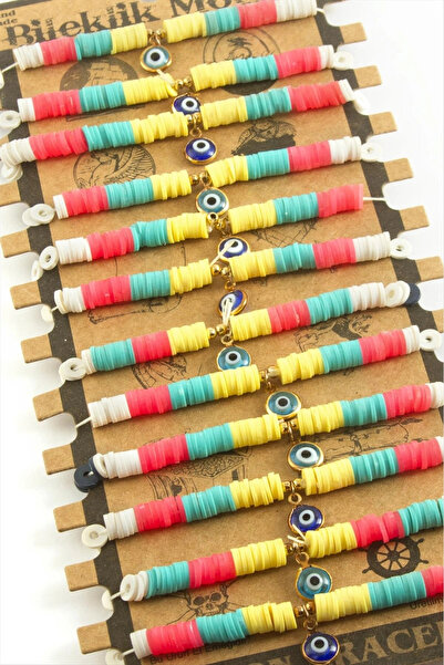 Mercansa Evil Eye Fimo Bead Bracelet